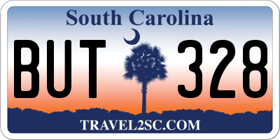 SC license plate BUT328