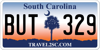SC license plate BUT329