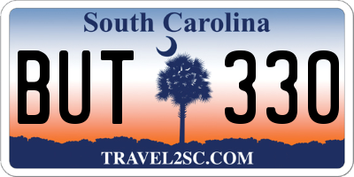 SC license plate BUT330