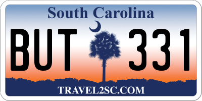 SC license plate BUT331