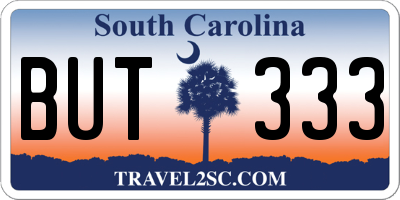 SC license plate BUT333