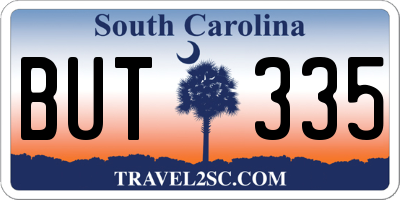 SC license plate BUT335