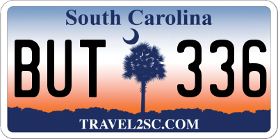 SC license plate BUT336
