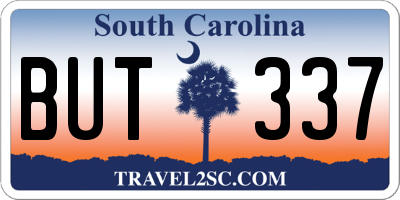 SC license plate BUT337