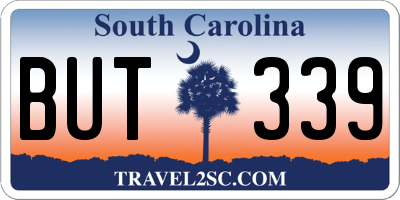 SC license plate BUT339