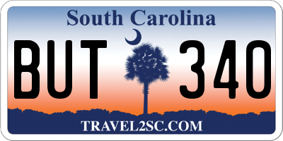 SC license plate BUT340