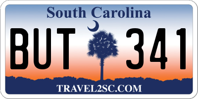 SC license plate BUT341