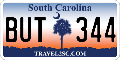 SC license plate BUT344