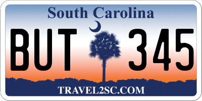 SC license plate BUT345
