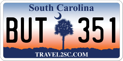 SC license plate BUT351