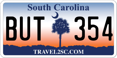 SC license plate BUT354