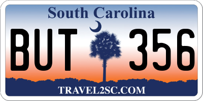 SC license plate BUT356