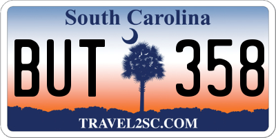 SC license plate BUT358