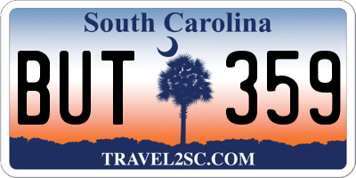 SC license plate BUT359