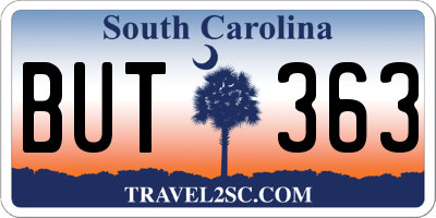 SC license plate BUT363