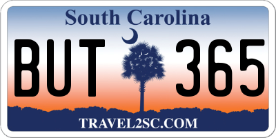 SC license plate BUT365