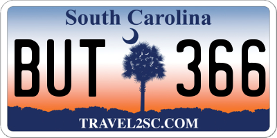 SC license plate BUT366