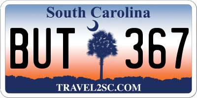 SC license plate BUT367