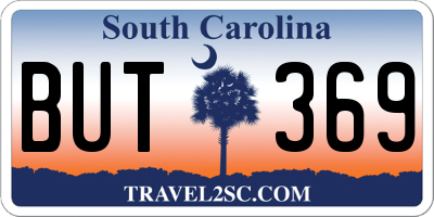 SC license plate BUT369