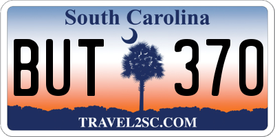 SC license plate BUT370
