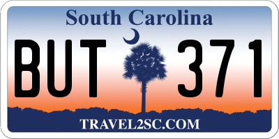 SC license plate BUT371