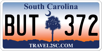 SC license plate BUT372