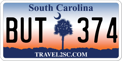 SC license plate BUT374
