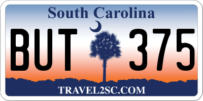 SC license plate BUT375