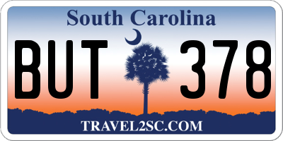 SC license plate BUT378