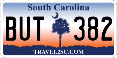 SC license plate BUT382