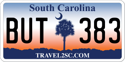 SC license plate BUT383