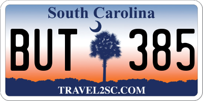 SC license plate BUT385
