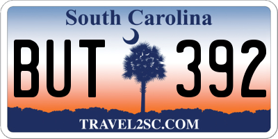SC license plate BUT392
