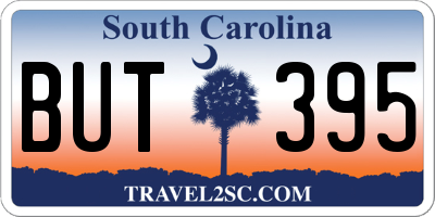 SC license plate BUT395