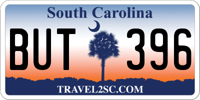 SC license plate BUT396