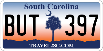 SC license plate BUT397
