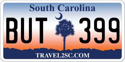 SC license plate BUT399