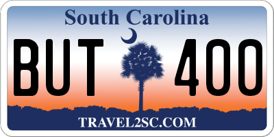 SC license plate BUT400