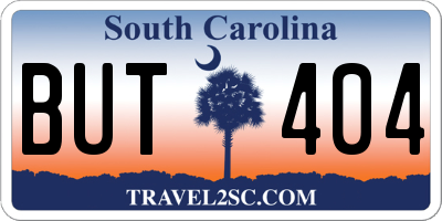 SC license plate BUT404