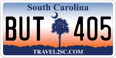 SC license plate BUT405