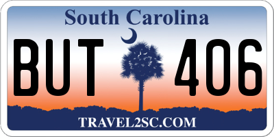 SC license plate BUT406