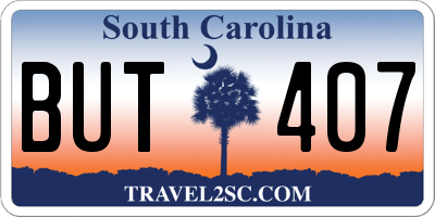 SC license plate BUT407