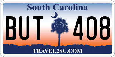 SC license plate BUT408