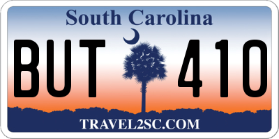SC license plate BUT410