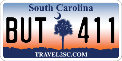 SC license plate BUT411