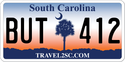 SC license plate BUT412