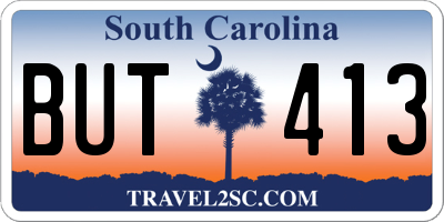 SC license plate BUT413