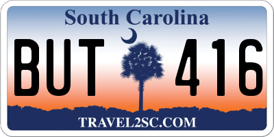 SC license plate BUT416