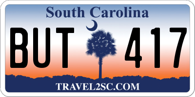 SC license plate BUT417