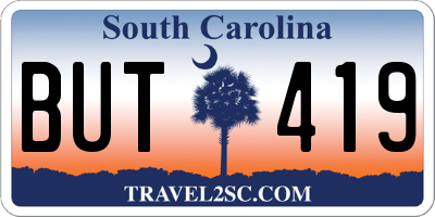 SC license plate BUT419